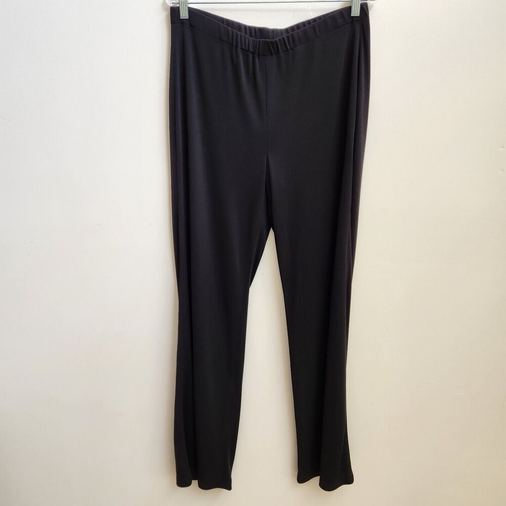 Don Caster Collection Pants Women's 12 Black Knit Pull On Minimalist Lagenlook